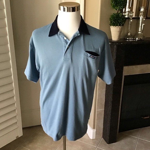 Ralph Lauren Polo Sport Shirt Men’s Large Vintage Blue All Cotton Soft Knit - Picture 14 of 16